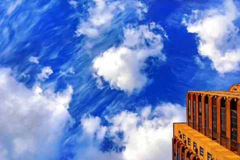 White Cirrus clouds on a blue sky, the beauty of nature. dawn on the sky Stock Photos