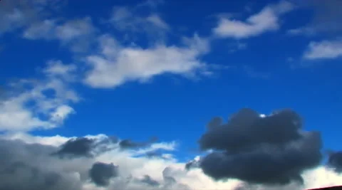 White cirrus stratus clouds on blue sky. Video stock 281850853