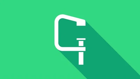 White Clamp and screw tool icon isolated on green background. Locksmith tool. 4K 스톡 동영상 147158672