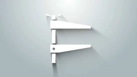 White Clamp tool icon isolated on grey background. Locksmith tool. 4K Video 스톡 동영상 145864670