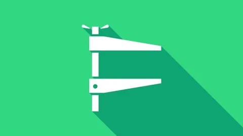 White Clamp tool icon isolated on green background. Locksmith tool. 4K Video 스톡 동영상 147152371