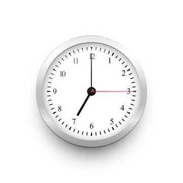 White classic clock with silver border. Vector black clock template with movable Stock Illustration