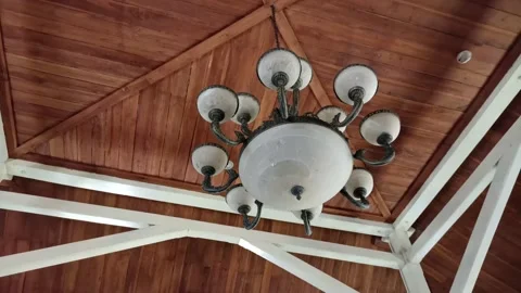 White classic decorative lamp Stock Footage 197043127
