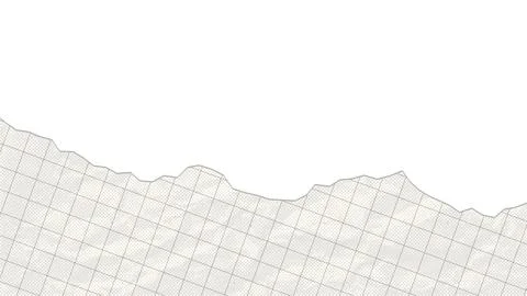 White clean crumpled paper border. Checkered crumpled empty paper template for Stock Illustration