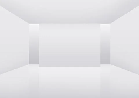 White clean empty architecture interior space room studio background wall dis Stock Illustration