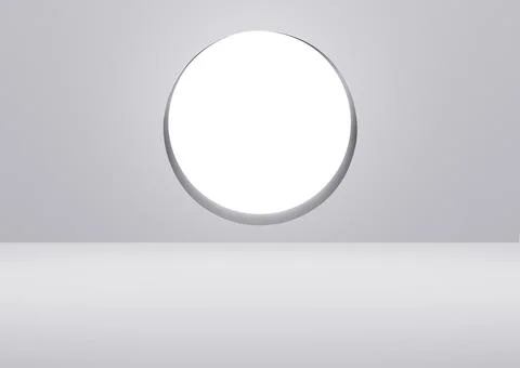 White clean empty architecture interior space room studio background circle d Stock Illustration