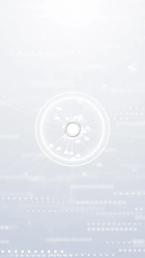 White clean HUD background with soft world map dots, circular cloud interface, p Stock Footage 340553475