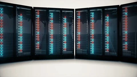 White Clean Server Room Video stock 145349243