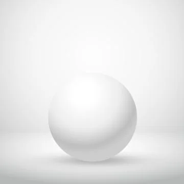 White clean sphere in empty room Stock Illustration