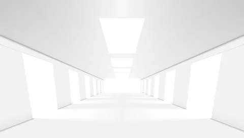 White Clean Store With Ligth Interior Design Illustrazione stock