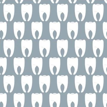 White clean teeth seamless pattern. Vetkornyj background for a dental clinic. Stock Illustration