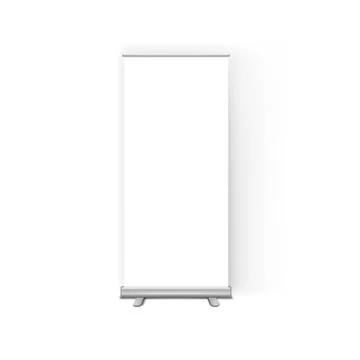 White Clear Roll Up Display Banner Stand Template Stock Illustration