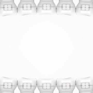 White Clear Teeth With Ceramic Braces Stock Illustration