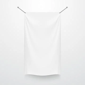 White Clear Textile Banner Template On White Stock Illustration