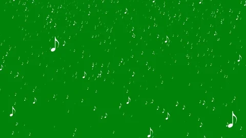 White clef music notes falling like snow on a green screen background Stock Footage 125217331