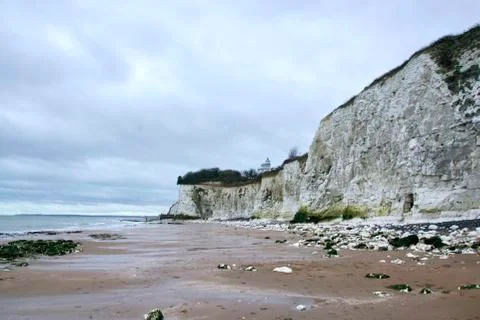 White cliff in the beach Stock Photos