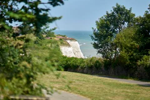 White cliff from the path Stock Photos