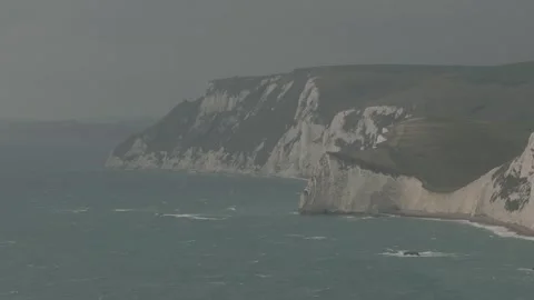 White Cliffs Along the Jurassic Coast in Dorset England Stock Footage 346611018