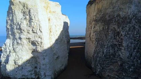 White cliffs and chalk rocks at Botany B... | Stock Video | Pond5