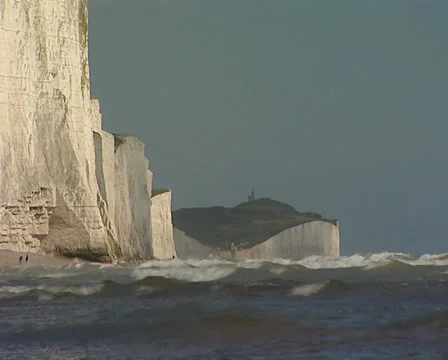 White cliffs Belle Tout lighthouse Stock Footage 32529003