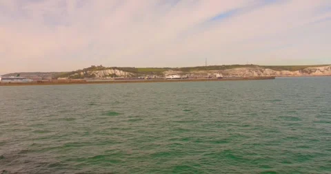 White Cliffs of Dover Coastline Seen from the English Channel Stock Footage 338991159