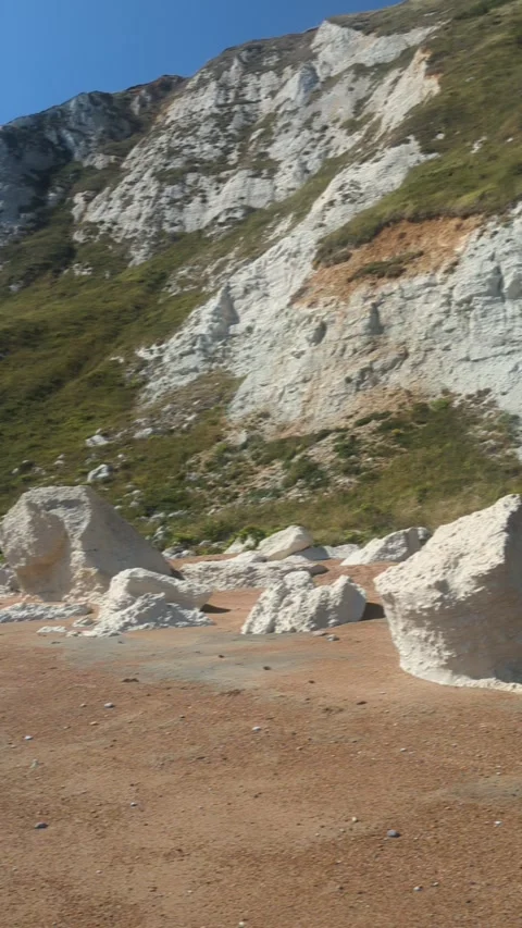 White cliffs of dover at samphire hoe Stock Footage 288113708