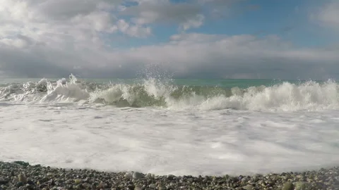 White Cliffs. Movement of the clouds over the Black Sea. Gagra, Abkhazia, Full H Stock Footage 94448608