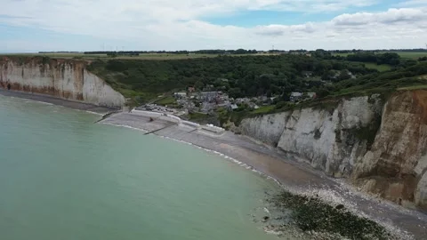 White cliffs of normandy aerial Stock Footage 308745825