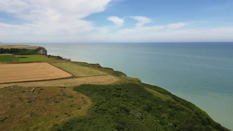 White cliffs of normandy aerial Stock Footage 308802648