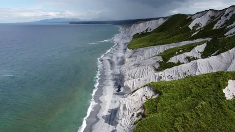 White cliffs on the ocean Stock Footage 167919942