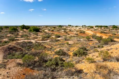 White Cliffs Opal Town Stock Photos