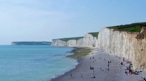White cliffs in Southern England Stock Footage 62947283