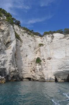 White cliffs in Vieste Foto stock
