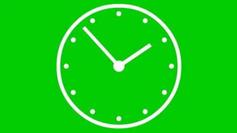 White clock 2 green Stock Footage 160797758