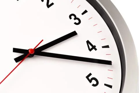 White clock, close up view Stock Photos