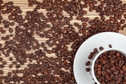 White clock with coffee beans Stock Photos