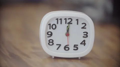 White Clock On Desk Aesthetic Stock Footage 260776572
