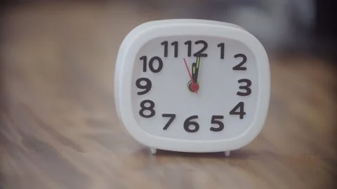 White Clock On Desk Stock Footage 260776578