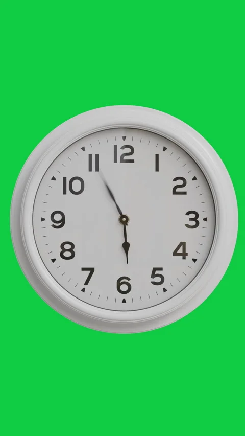 White clock display showing time on green background Stock Footage 321008910