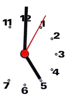 White clock face with black numbers. Stock Photos