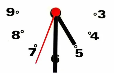 White clock face with black numbers. Stock Photos