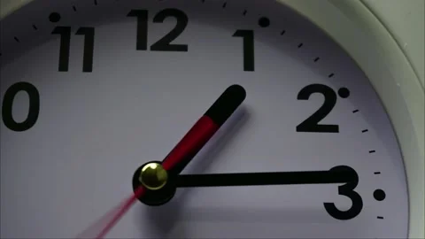 White clock face with the clock hands spinning according to the numbers. Stock Footage 230114717