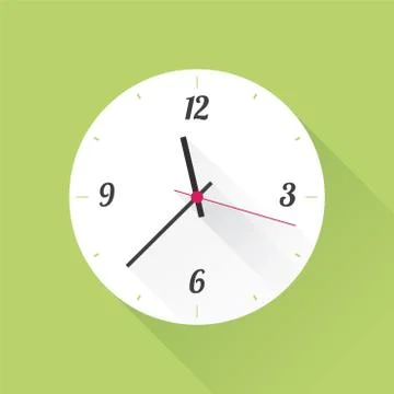 White clock on a green background Stock-Illustration