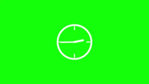 White Clock Icon Countdown Animation on Green Screen Stock Footage 336425924