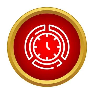 White clock icon indicating time deadline management Stock Illustration