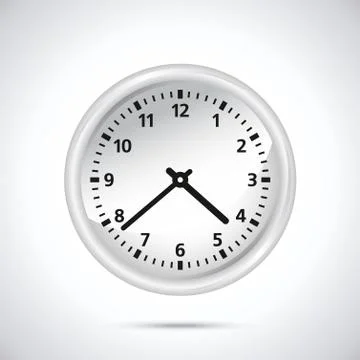 White clock Stock Illustration