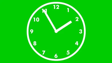 White clock number green Stock Footage 237745403