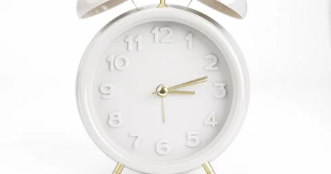 White clock running on time. Video stock 181855114