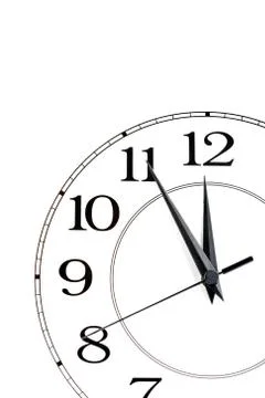 White clock showing time about twelve isolated Stock Photos