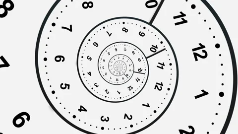 White clock spiral Video stock 236353304